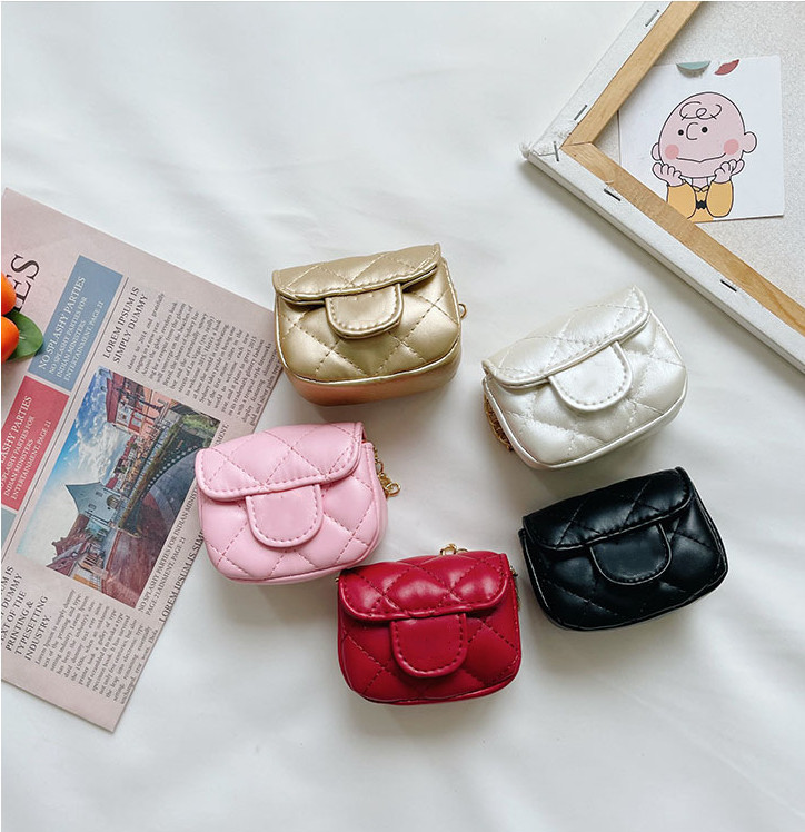 

kids designer purse lovely children letter PU rhombus mini wallet fashion princess little girl chain casual single shoulder messenger bags F843, Black