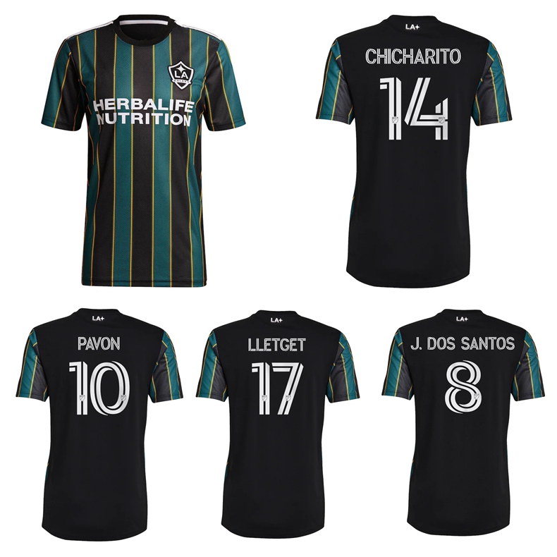 

2021 LA Galaxy soccer jersey Community Los Angeles home away jersey Chicharito Lletget J Dos Santos Pavon football shirt, Black;yellow