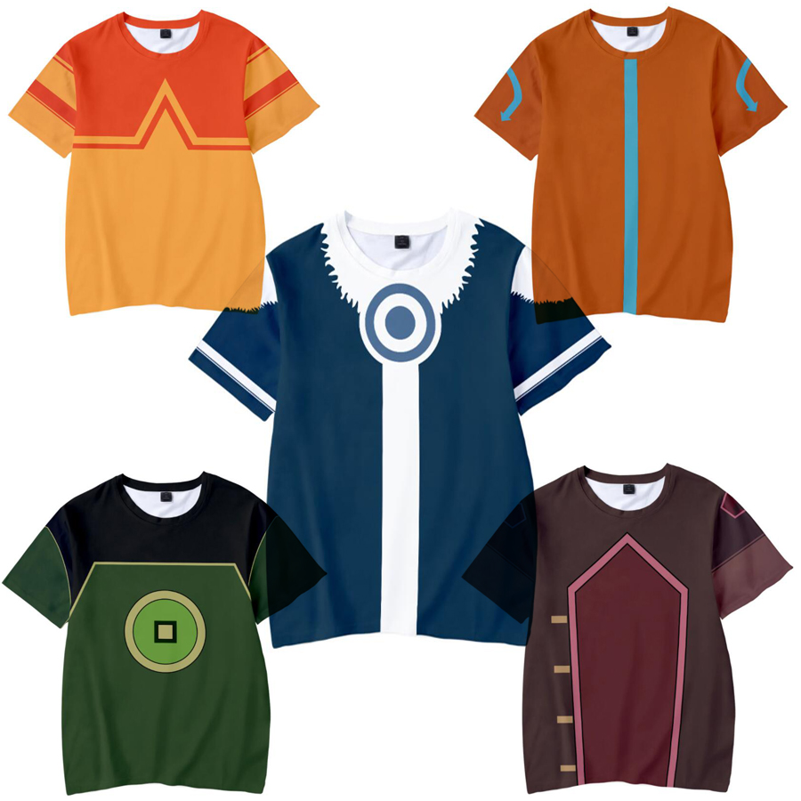 

Avatar The Last Airbender 3D T Shirt for Adult/kids Summer Short Sleeve Funny Tshirt Aang Katara Sokka Azula Cosplay Costume