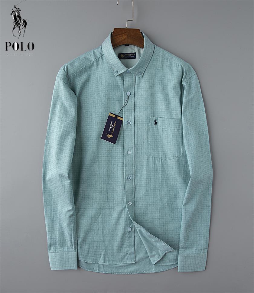 

2020 high-end new long-sleeved lapel men's shirt S-3XLVG11, White