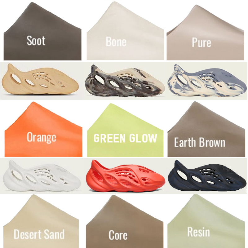 

Core Slides Women Men Slippers Glow Green Bone Pure Slide Moon Gray Foam Runner Enfora Orange Desert Sand Resin Soot Earth Brown Flat Shoes Luxurys designer sandals