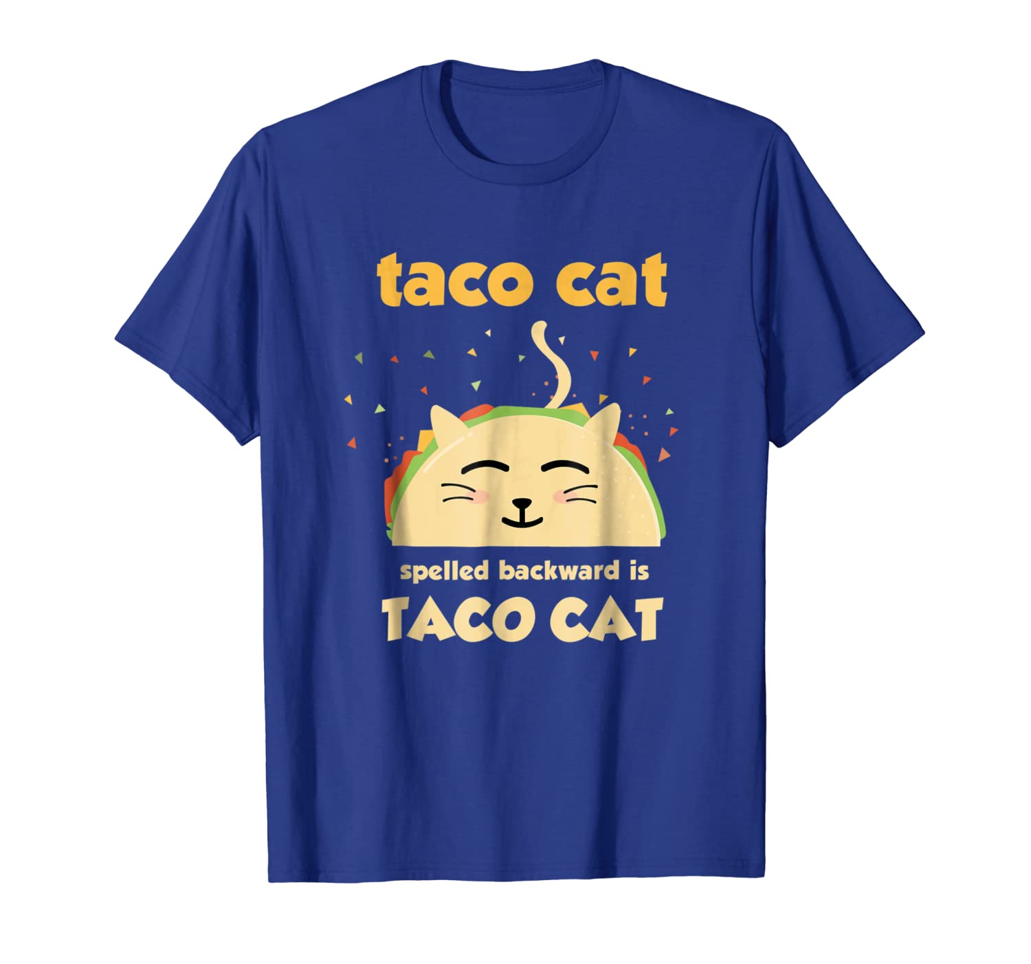 

taco cat t-shirt - tacocat spelled backward is tacocat, White;black