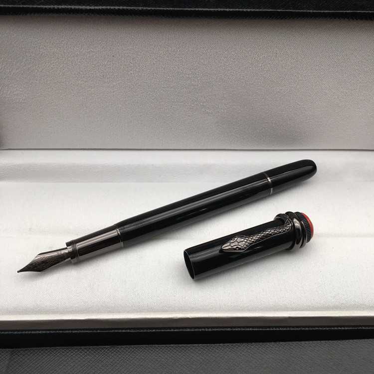 

Inheritance promotion - High quality Low series price Black Classic Fountain pen Roller ball pen exquisite snake clip office schoo, Blue;orange