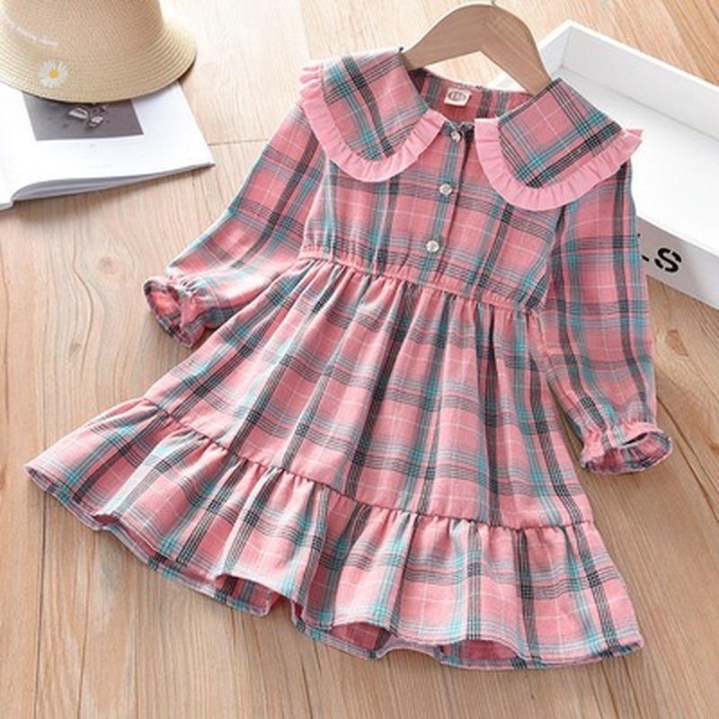 

Girl's Dresses Kids Dress For Girls Clothes Princess Cotton Baby Girl Button Type Clothing Autumn Lapel Casual Toddler Children 2-7Y, B1