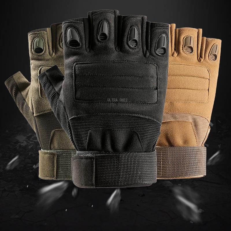 

Sports Gloves Tactical Half Finger Summer Hiking Climbing Fishing Cs Cycling For Paintball Army Combat, Black
