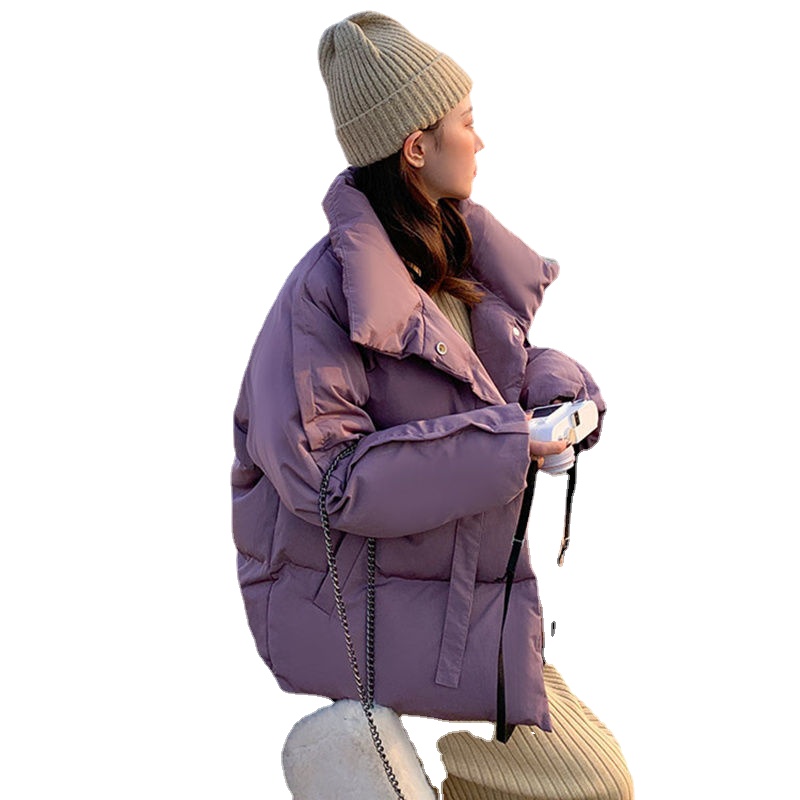 

Thicken Short parka Women Coat Winter 2021 Korean Down cotton Loose Long-sleeved jacket Solid Casual Student Party Outwear Basic Coats