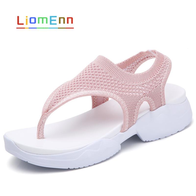 

Summer Women's Flats Sandals 2021 New Fashion Slip On flip flops Mesh Comfort Sandals Women Platform Shoes Woman Big Size 36-43, Black