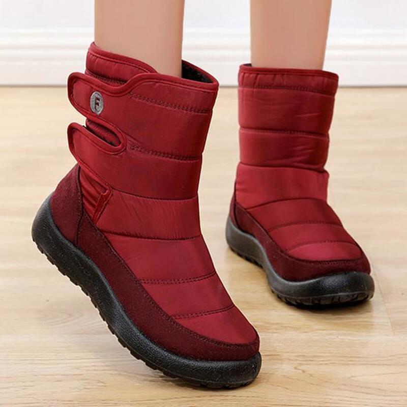 

Boots Women Mid-calf Chaussure Booties Gladiator Winter Snow Warm Anti-skip Mom Plus Size Shoes Woman Zapatos Mujer Sapato NH1951, Black
