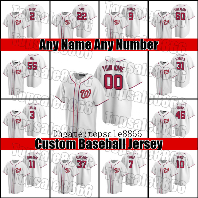 

National 55 Josh Bell Stephen Strasburg Jerseys Trea Turner Juan Soto Jersey Washington 31 Max Scherzer Jersey Victor Robles Castro Jersey, Blue;black