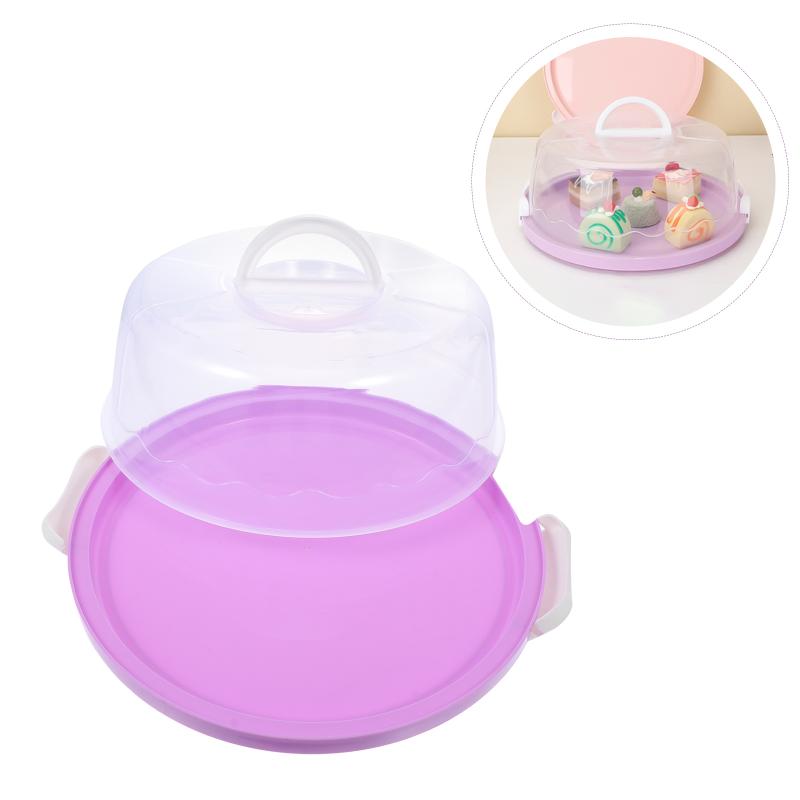 

Gift Wrap 1 Pc Durable Handheld Cake Case Thickened Plastic Box Birthday (Violet)