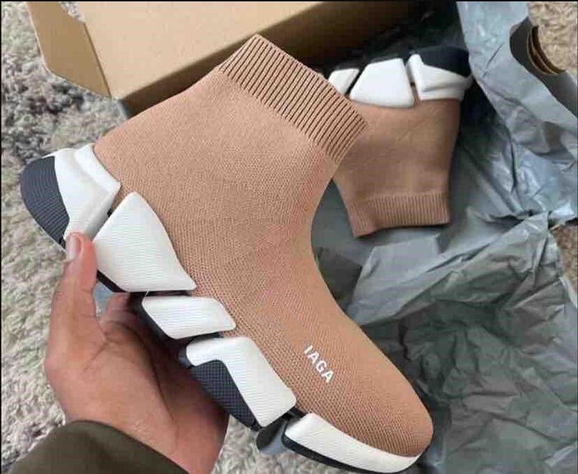 

[with box]2020 Runner Shoes Sneakers Trainer Casual Shoes Men Women Black White Luxury Sock Sneaker, 01