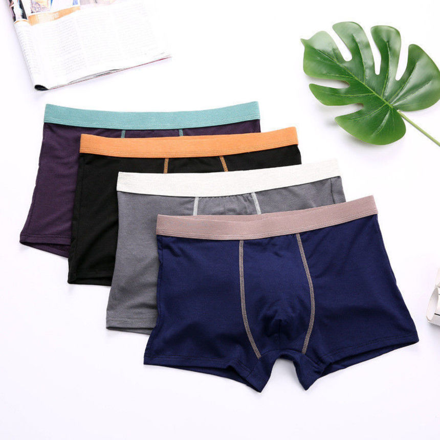 

high grade men's all solid color new modal boxer four corner underwear large cotton quality shorts, White;black