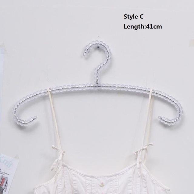 

20pcs/lot Fashion Acrylic Beads Hanger Women Clothing Skirts Dress Display Lady Clothes Crystal Hangers SL45