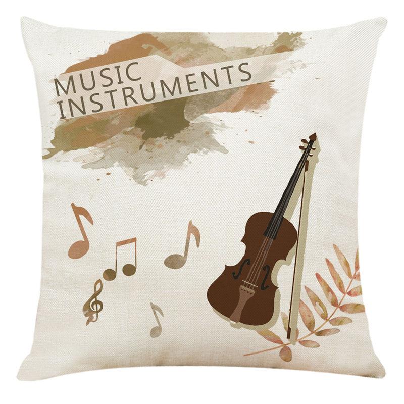 

Drawing style Music instruments violin cushion cover Throw Decor Chair seat sofa Decoration Home kids friend bedroom Pillowcase