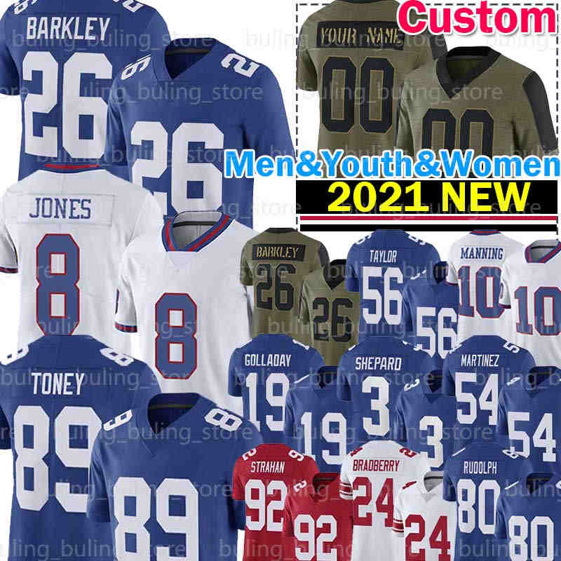 

Saquon Barkley 56 Lawrence Taylor Football Jersey Sterling Shepard Daniel Jones Eli Manning Michael Strahan Kenny Golladay James Bradberry Blake Martinez Peppers, Custom youth jersey(j r)