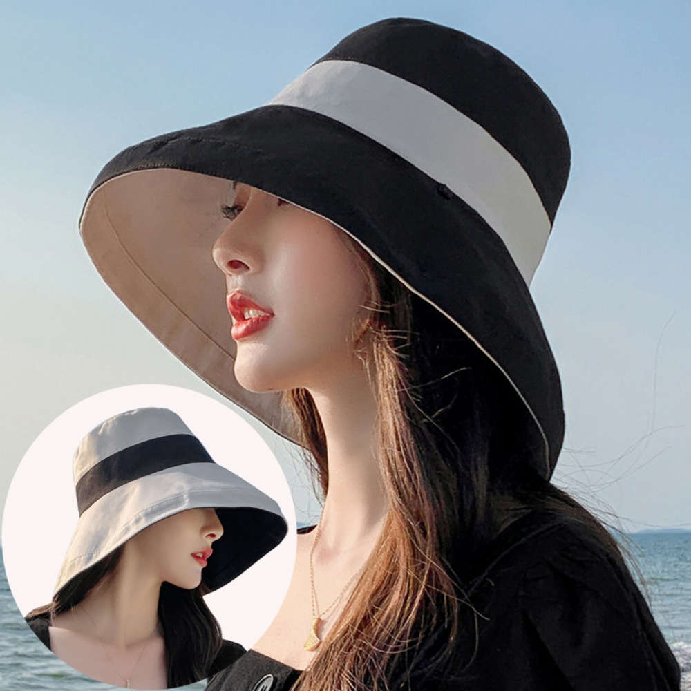 

Korean fashion double-sided fisherman's hat for women, Blue;gray