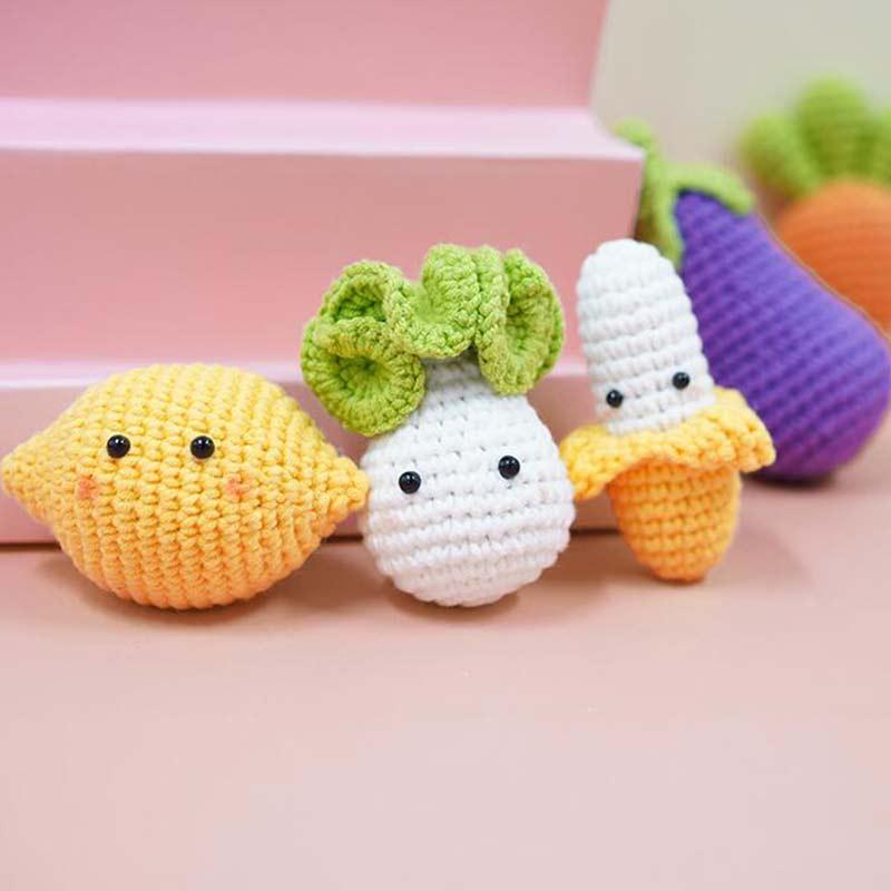 

Cat Toys Handmade Wool Knitting Doll Fruit And Vegetable Series Catnip Cute