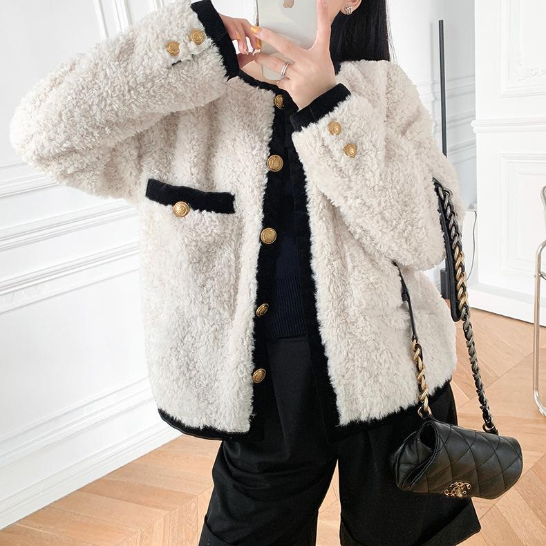 

Women' Jackets Women Jacket Lamb Wool Coat, White