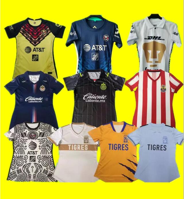 

2021 2022 WOMEN Chivas soccer jersey black LIGA Mexico MX Club FC 21 22 GIRLS guadalajara America CA uniforms LADIES Tigres football shirt BRIZUELA PULIDO UNAM Cougar