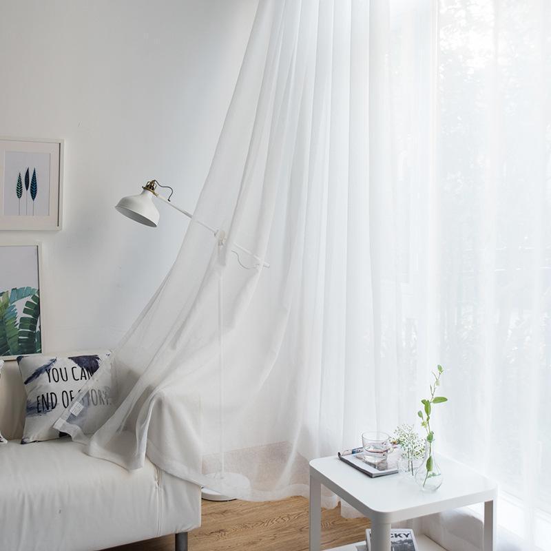 

Curtain & Drapes Multi Solid Color Tulle Curtains For Living Room Kitchen Bedroom Simple Decorative Window Treatment White Pink Sheer Voile