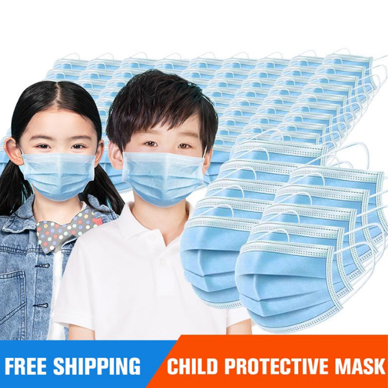 

USA in Stock kid Disposable Mask 500pcs 3-Layer Protection and Personal Health with Earloop Mouth Sanitary Face Masks Household Protective P