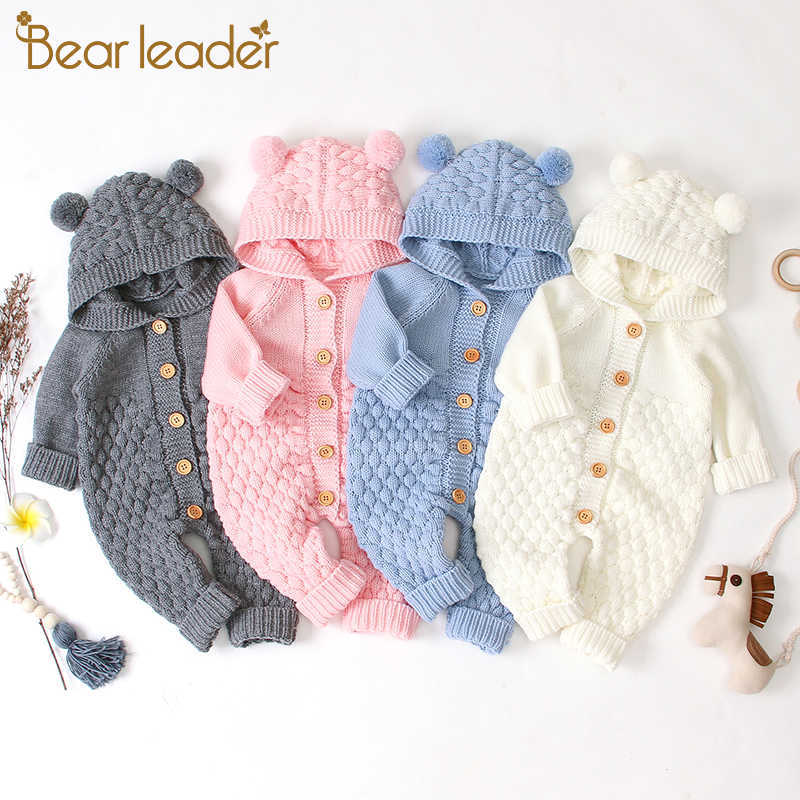 

Bear Leader Kid Rompers Baby Girls Boys Clothing Autumn Winter Warm Outfits Hooded Solid Jumpsuit Cute Hairball Babies Costumes 210708, Ax1317 pink