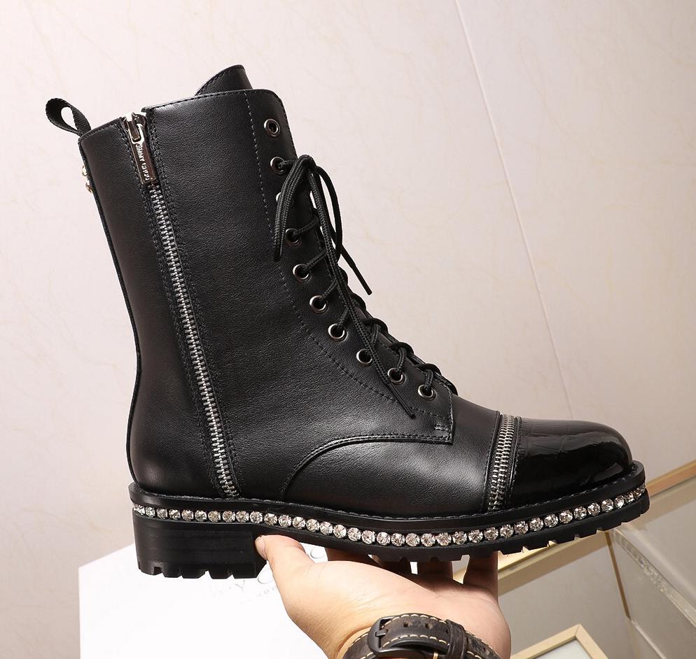 

women boots JIMMY Bottes Real leather shoes The crystal outdoor martin chaussures de designer Christmas Platform Tory Channel Casu230P