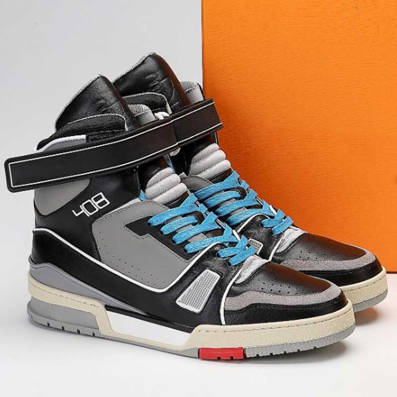 

Classic high-top skateboard shoes 408 men and women catwalk sneakers laces with buckle protection ankle module non-slip soles 35-46 sizes