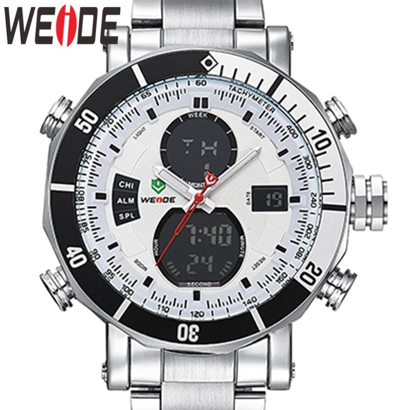 

Wristwatches WEIDE Fashion Men Sport Watch Stopwatch Auto Date Military Quartz Digital Alarm Multiple Relogio Masculino, Black dial