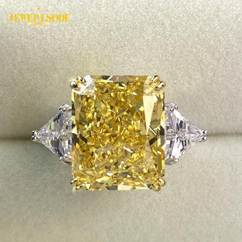 

Cluster Rings Jewepisode 100% 925 Sterling Silver Created Moissanite Diamond Citrine Wedding Engagement For Women Fine Jewelry Wholesale1