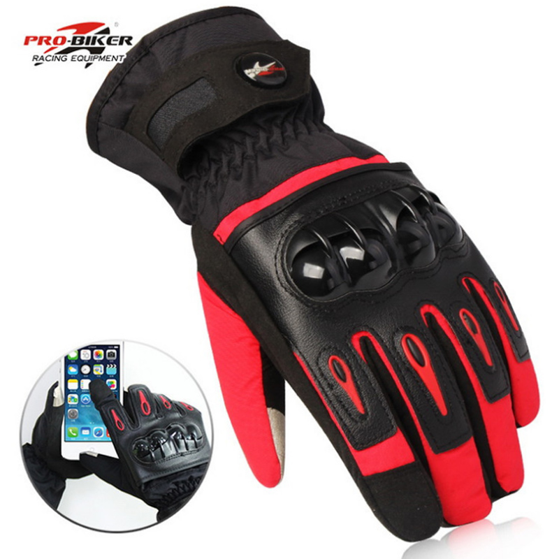 

Free Ship Motorcycle Gloves Racing Waterproof Windproof Winter Warm Leather Cycling Bicycle Cold Guantes Luvas Motor Gloveg
