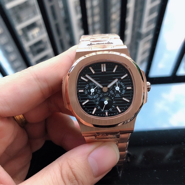 

Mens 42mm Moon phase Watch High Quality Automatic Machinery Sports Calendar Movement Watches Stainless Steel Luminous Waterproof Wristwatch, Box
