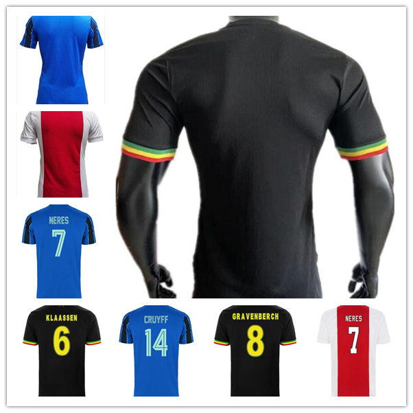 

Player version BERGHUIS GRAVENBERCH Jerseys Amsterdam 21 22 KUDUS BLIND PROMES HALLER NERES CRUYFF KLAASSEN 2021 2022 men kids kit soccer fo, Black;yellow