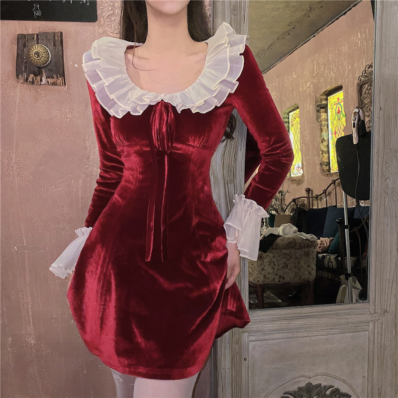 

Christmas Elegant Spring Patchwork Party Mini Female French Style Japanese Korean Kawaii Women 2021 New Lkgc, Wind