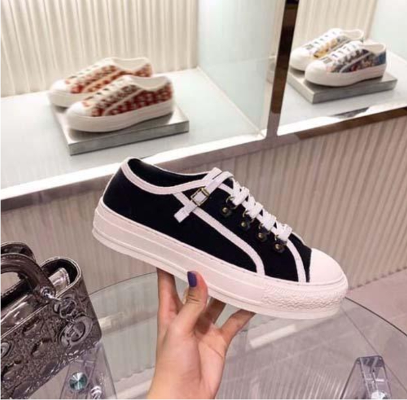 

Designer Lady Espadrilles Sneakers Casual Shoe Embroidery Canvas Low Top Platform Leather Sneaker Letters Lace Up Luxury Woman Shoes Fashion Printed 18 Colors, #14