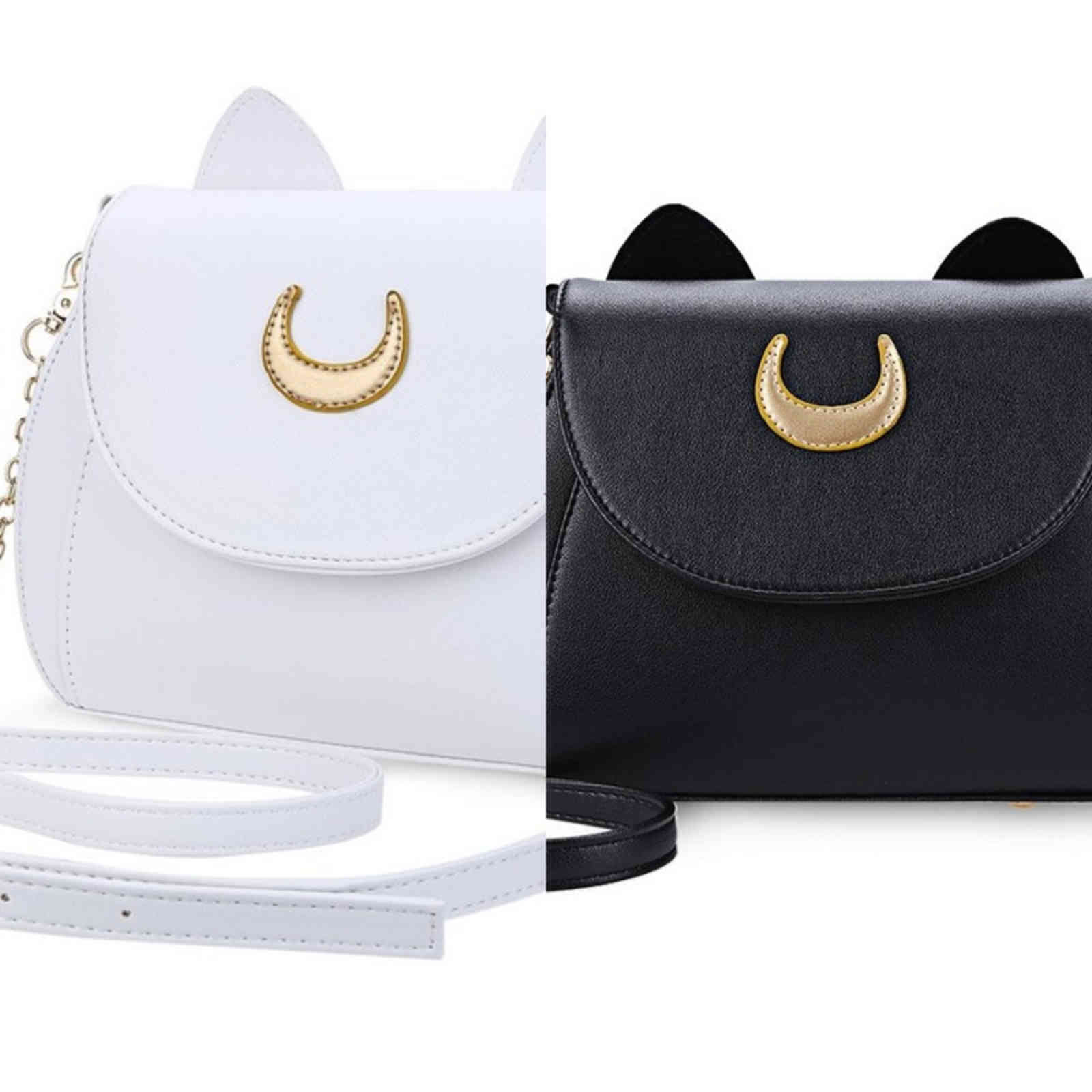 

Shoulder Bags SWDF Summer Sailor Moon Ladies Handbag Black Luna Cat Shape Chain PU Leather Women Messenger Crossbody Small 1115, White