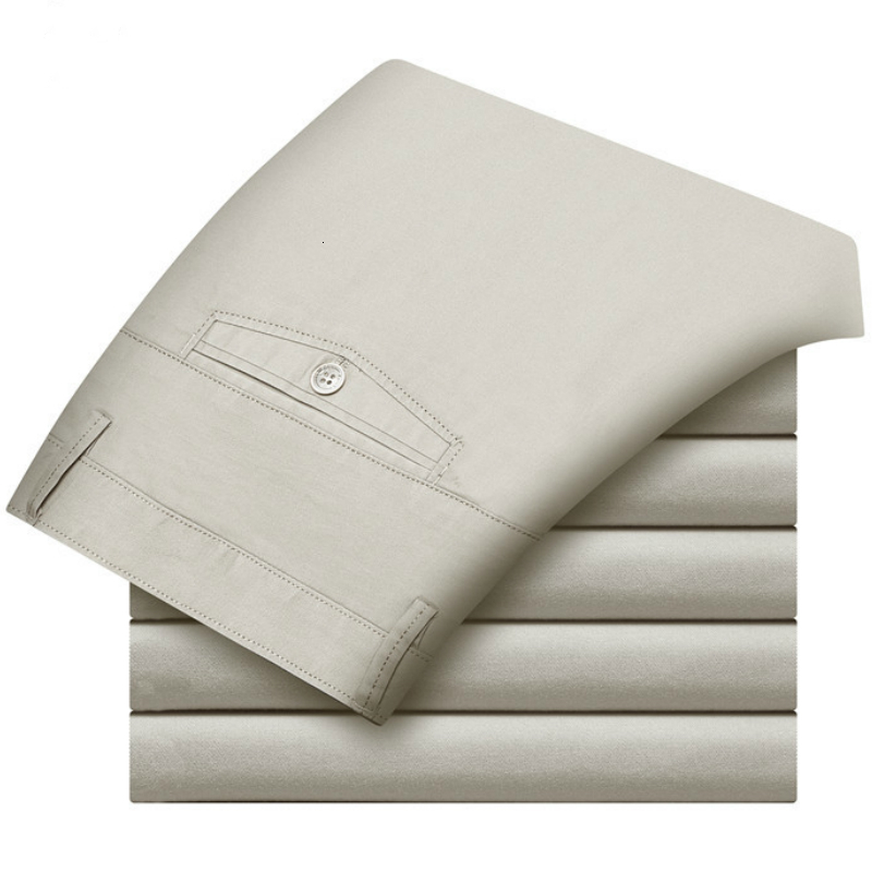 

2021 New High Quality Mens Suit Pants Business Casual Long Pant Men Classic Straight Office Formal Trousers Male Plus Size -42 6bao, Beige