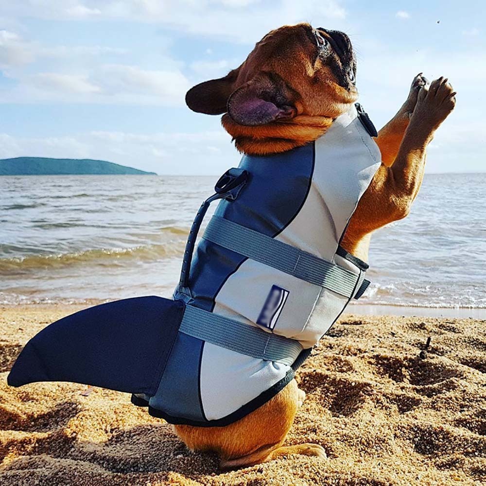 

Summer Pet Dog Life Jacket Clothes Shark Style Flotation Vest Small Medium Large Dogs Safety Swimming Suit Preserver 201030