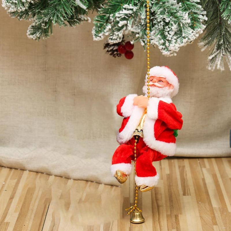 

Christmas Decorations Climbing Toy Festive Touch Fabric Creative Elk Pulling Cart Riding Deer Santa Claus Doll Style For Home
