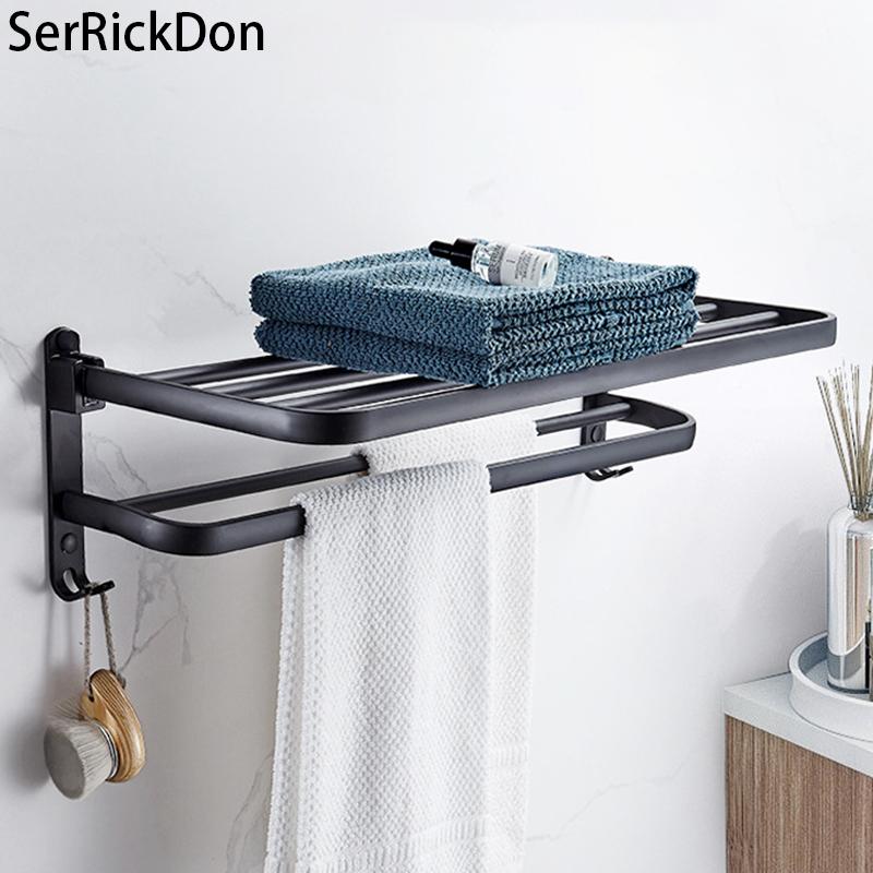 

Towel Racks Foldable Holder Bathroom Towels Rack Hanger Brass Material Bar Organizer Kitchen Storage Shelf Hardware, 40cm style a