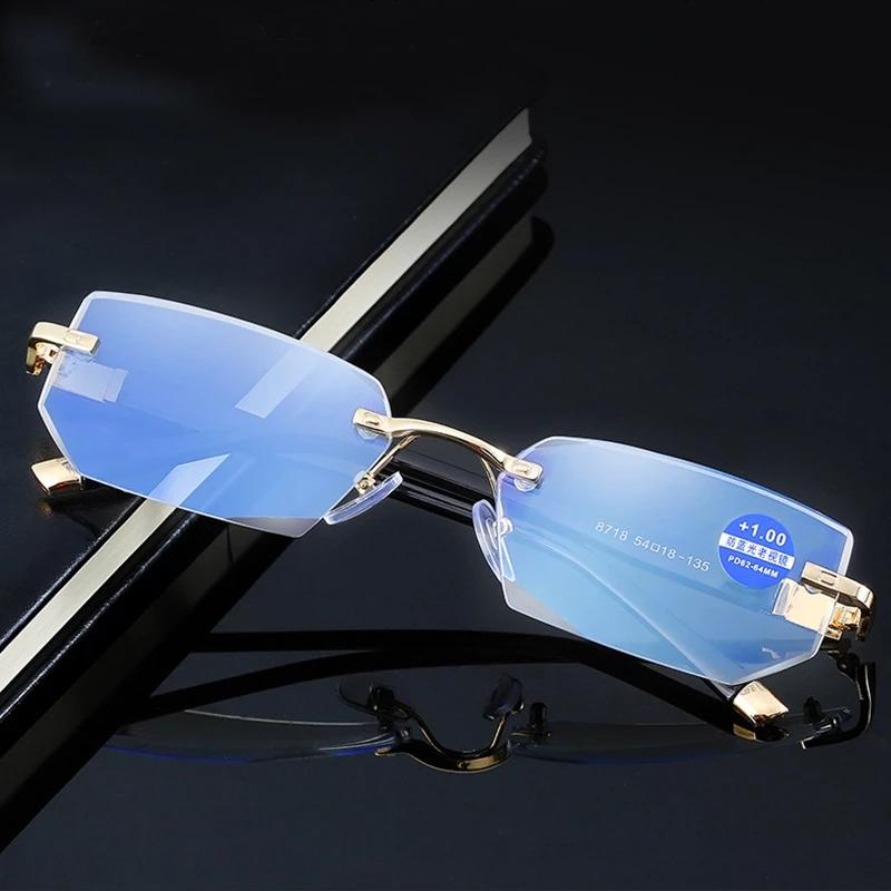 

Sunglasses NONOR Frameless Reading Glasses Men Blue Light Blocking For Reader Rimless Presbyopic Eyewear Metal Computer Eyeglasses