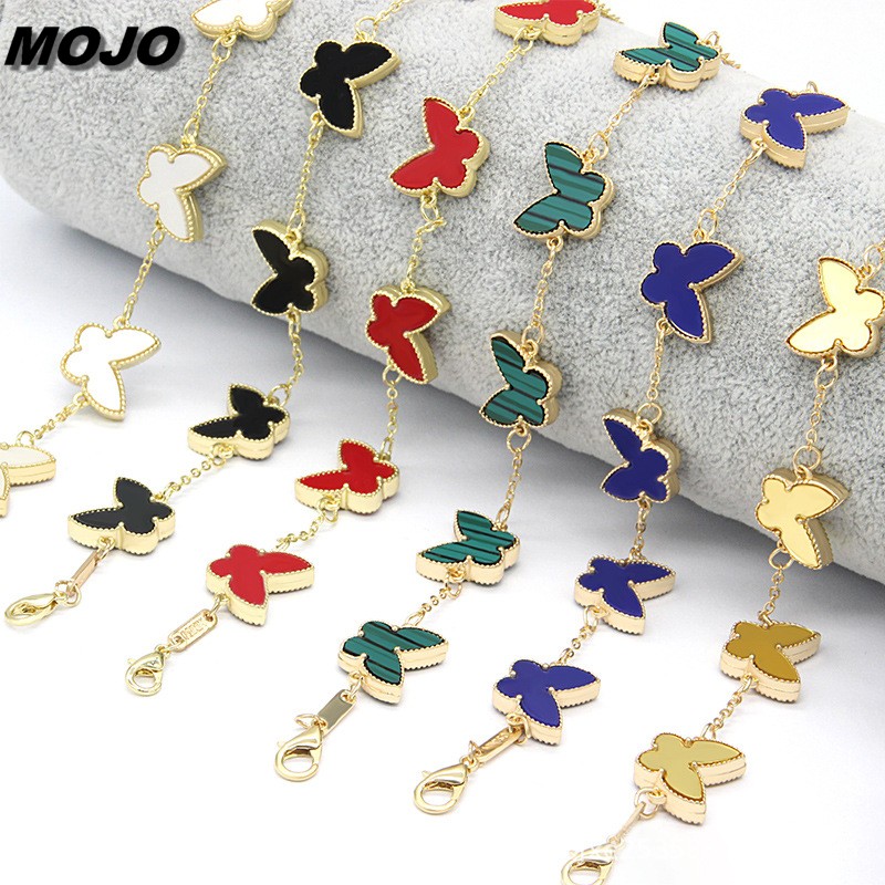 

Fashion Women's Multicolor Double Side Clover Butterfly Charm Bracelet Gold Plated Jewelry for Gift