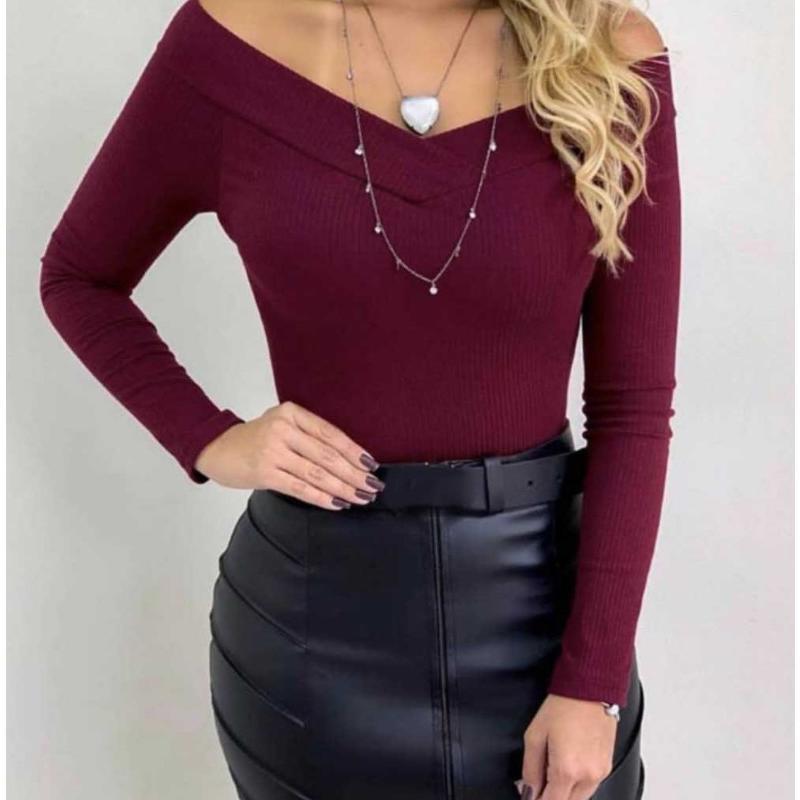 

Women's Casual Solid Colour V-Neck Long-Sleeved T-Shirt Jumpsuit Shirt Short Bottoming Rompers, Black;white