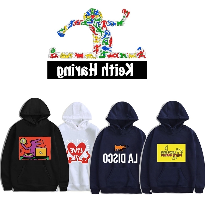 

Keith haring hooded Pullover Sweater graffiti Hoodie autumn winter warm coat women, Navy - a style