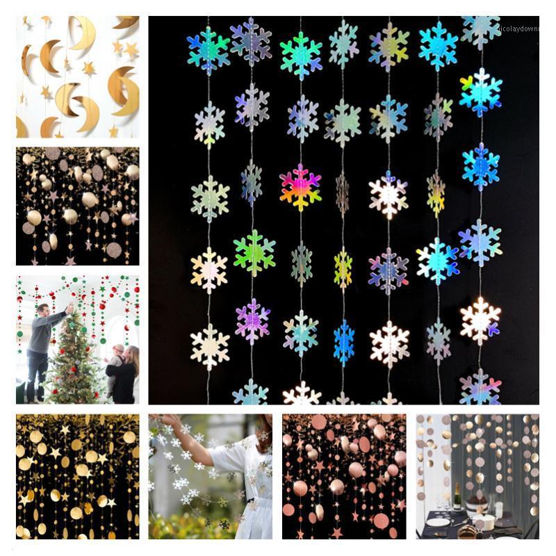 

Christmas Decorations Year 2022 4M Snowflake Star Tree Shape Paper Garland Decoration For Home Noel Navidad Ornaments Natal Decor