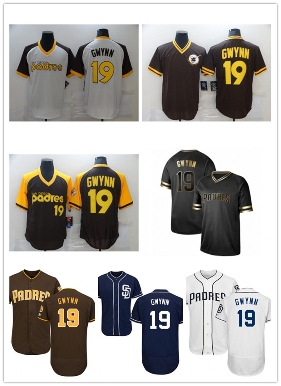 

2021 Padre Men Women Youth 19 Tony Gwynn Custom Baseball Jersey Blank Replica Alternate blue white gray, Blue;black