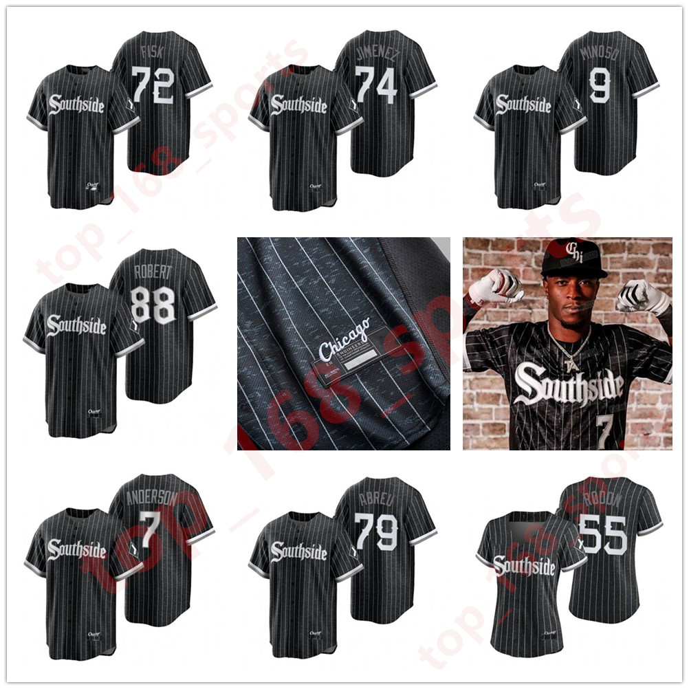 

Southside Tim Anderson White Sox 2021 City Connect Chicago Jersey Yoan Moncada Jose Abreu Yermin Mercedes Nick Madrigal Eloy Jimenez Michael, Blue;black