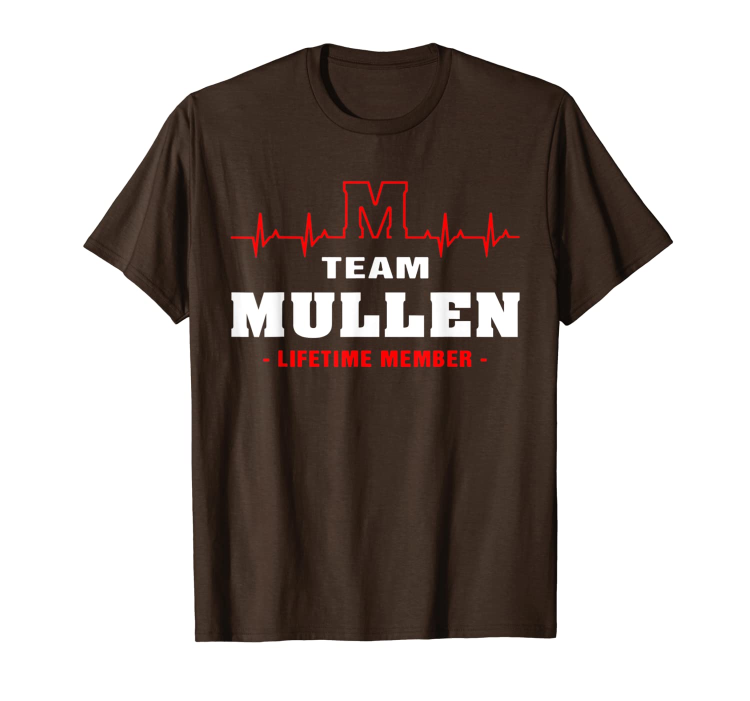 

team mullen lifetime member shirt surname, last name gift t-shirt, White;black