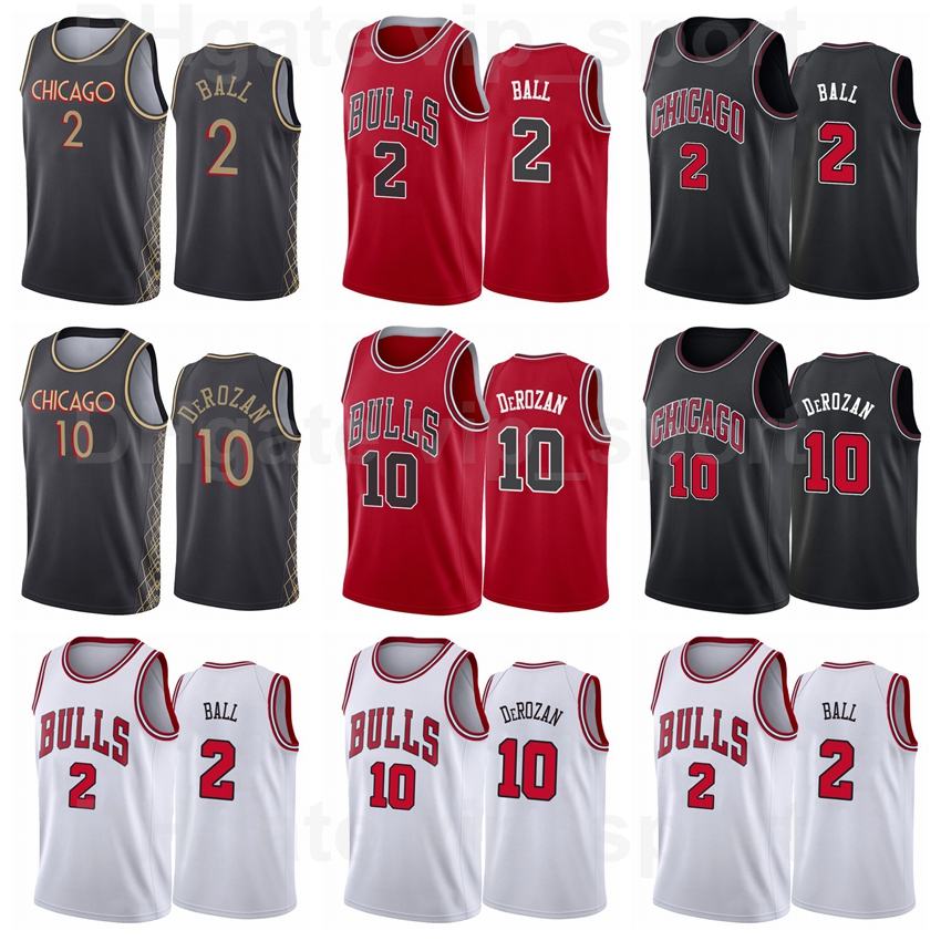 

Printed Basketball DeMar DeRozan Jersey 10 Lonzo Ball 2 Breathable For Sport Fans Shirt Team Color Blue Red White Black Pinstripe Make Customized Men Kids Women