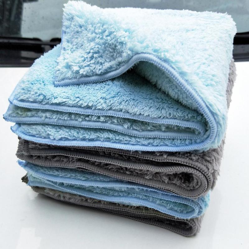 

Towel 1Pcs Car Cleaning Thicken Absorbent Towels For Waxing Polishing Washing Cloth 40*40CM Dual Use Home